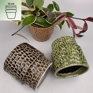 Keramický obal s glazovanou hrubou texturou na průměr 12 cm